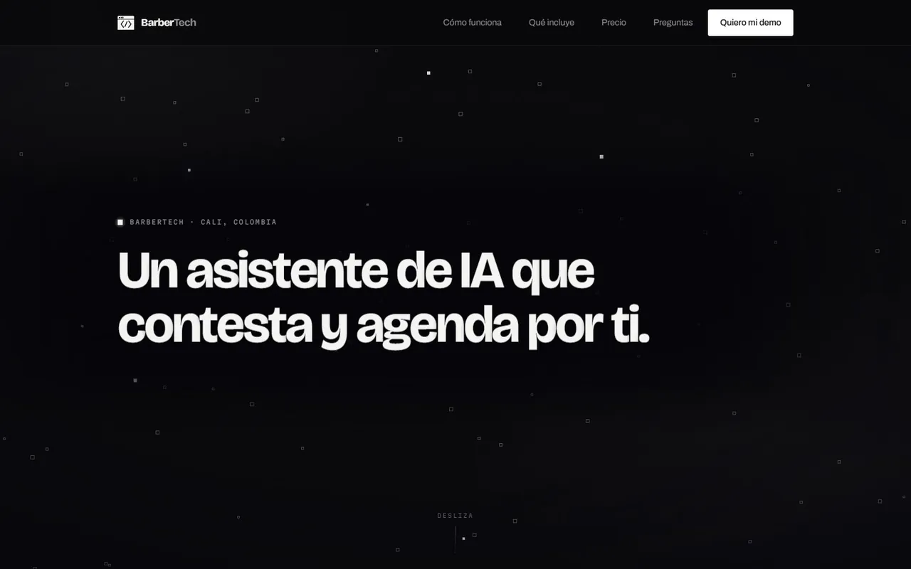 Página de AgendaIA en barbertech.online