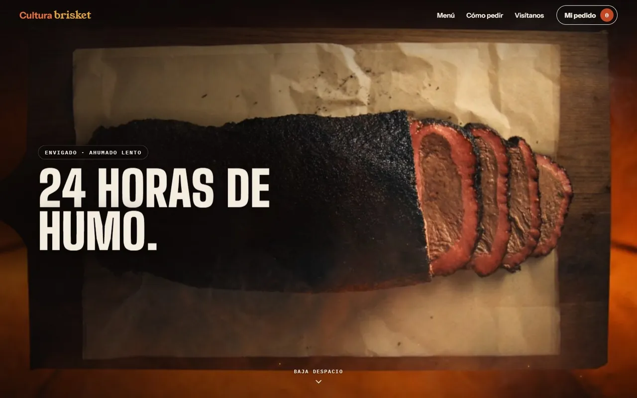 Página de inicio de Cultura Brisket en computador