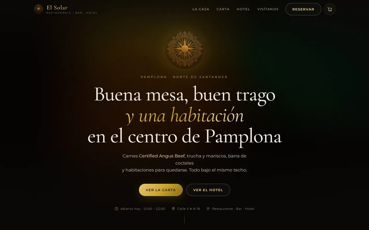 Página de inicio de El Solar en computador